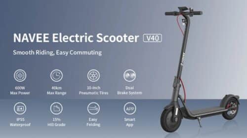 Bonne affaire trottinette électrique NAVEE V40i : 279,95€ 350W, autonomie 40 km)