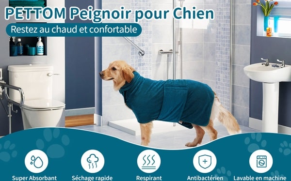 peignoir pour chien super absorbant pettom moitié prix