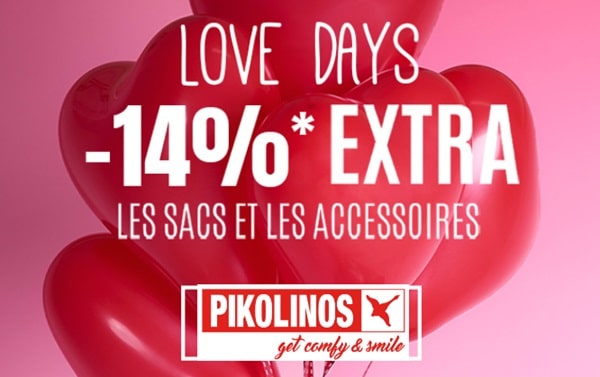 Saint Valentin Pikolinos 💞 14% de remises supplémentaires sur des sacs et accessoires déjà en promotion