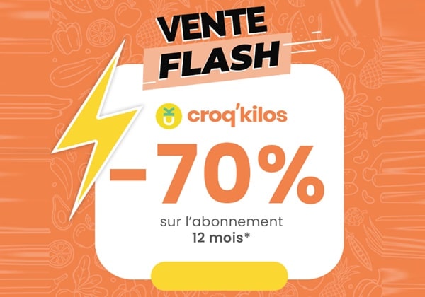 meilleure remise sur les abonnements Croq’Kilos : -70% sur l’abonnement 12 mois