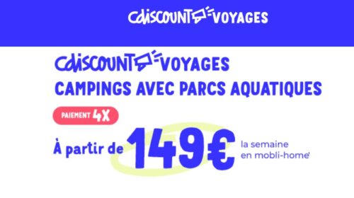 50€ de remise sur tous les campings avec parcs aquatiques sur Cdiscount Voyages (dès 499€)