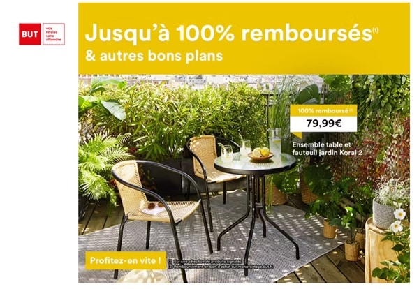 but jusqu'à 100% remboursés sur une sélection de produits !