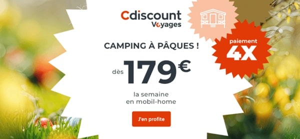 Camping Cdiscount Voyages : Offres de Pâques jusqu’à -67% en dernieres minutes