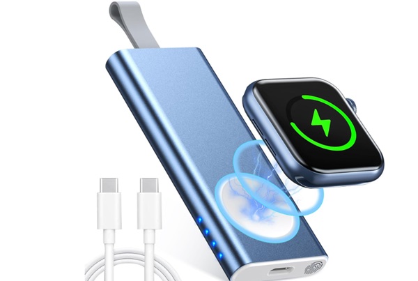 8,49€ batterie externe 1400mAh EOIWUY avec charge induction compatible avec iWatch