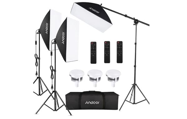 Déstockage : 75,99€ kit complet d’éclairage pour photographie studio Andoer !