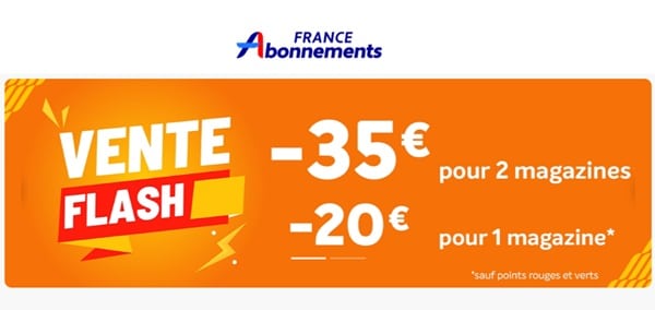 Abonnement magazine pas cher en vente flash ! -20€ pour 1 magazine, -35€ pour 2 magazines