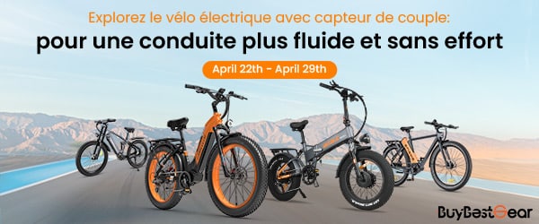 Vente flash vélos électriques avec capteur de couple sur Buybestgear