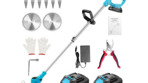 JARDIN : 34,99 € débroussailleuse électrique sans fil 21V LEEIKOO avec 2 batteries, manche télescopique et sécateur offert