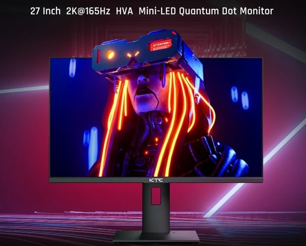 écran gaming 27 pouces mini-LED avec technologie Quantum Dot KTC M27T20