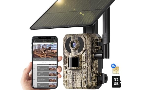 77,99€ camera de chasse 4G avec carte SIM, SD 32GB et panneau solaire NUASI