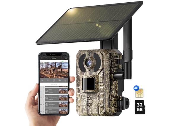 camera de chasse 4G avec carte SIM, SD 32GB et panneau solaire NUASI