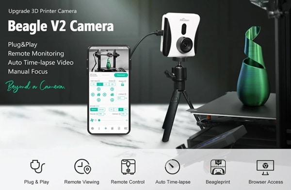 caméra pour imprimante 3d avec trépied mintion beagle v2 