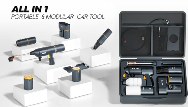 Déstockage : 124€ le kit accessoires 6 en 1 Auto & Outdoor Kit  BAYU (batterie, gonfleur, aspirateur, nettoyeur haute pression…)