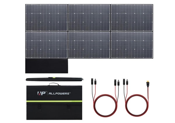 Promotion panneau solaire portable 600W ALLPOWERS SP039 : 624€ (câble d’extension MC4 inclus)