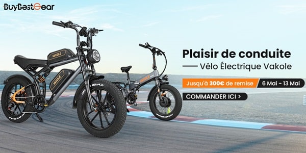Vélos électriques Vakole en vente flash au meilleur prix cette semaine sur Buybestgear