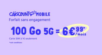 Forfait 100Go Cdiscount Mobile 5G = 6,99€ avec appels-SMS-MMS illimités en France (sans engagement)