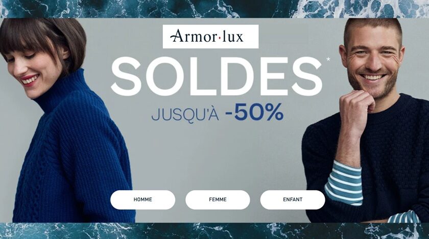 Lancement des soldes Armor Lux avec la livraison gratuite en point relais