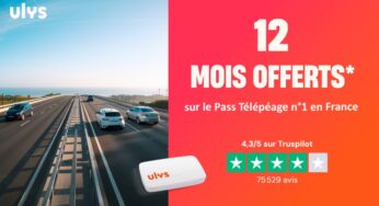 Offre Badge Télépéage Ulys Classic 12 mois offerts (0€ frais de mise en service / sans engagement) 🚘
