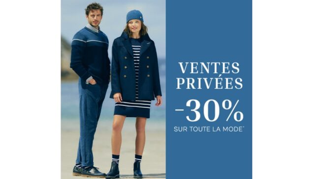 Vente privée de pré-soldes Armor Lux = 30% sur toute la mode