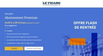 Offre abonnement Le Figaro – Edition 100% numérique : 1,99€/mois pendant 6 mois (sans engagement)