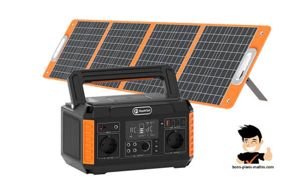 pack générateur solaire complet à prix réduit flashfish p60 + panneau solaire 100w