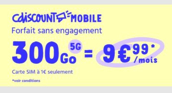 French Days Cdiscount Mobile ! forfait mobile 300Go en 5G pour 9,99€  (1€ la carte SIM) 