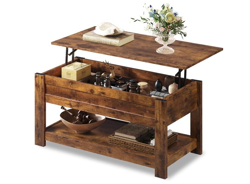table basse avec rangement et plateau relevable wlive à prix réduit