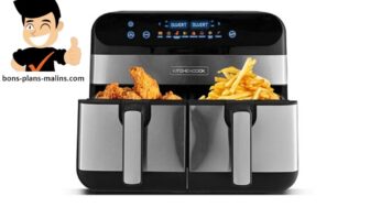 Friteuse sans huile Airflow 9 Kitchencook : 9 litres, 2 compartiments et 8 programmes à 109,99€ ! 🍟🔥