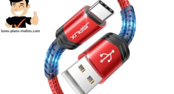 Lot de 2 câbles USB-C JSAUX Charge Rapide (1m + 2m) à seulement 4,99€ (-50%) ! ⚡🔌