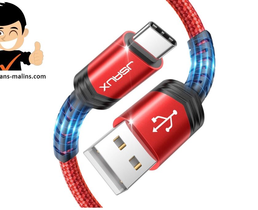 lot de 2 câbles usb c jsaux charge rapide (1m + 2m)