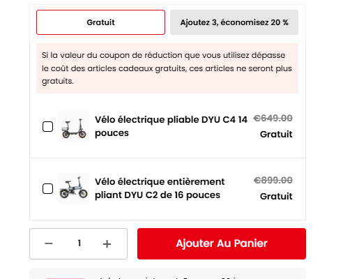 vélo électrique dyu gratuit