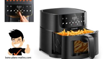 Promotion Air Fryer ACEZOE XXL 7L à 64€ : La cuisine healthy en famille, c’est parti ! 🍟🥦