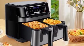 Promotion friteuse à air chaud HOOFCOKEAR : 2 tiroirs, 9 litres, et un prix croustillant à 81,99€ ! 🍟🔥