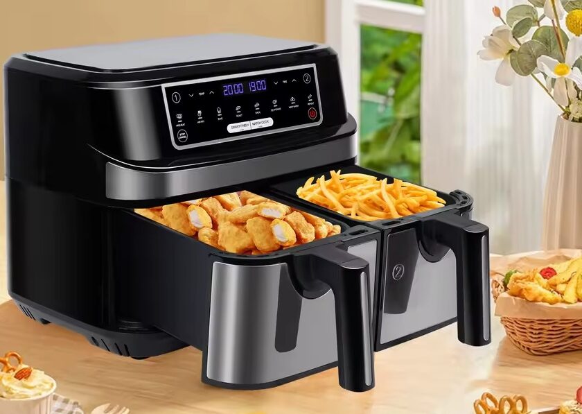 promotion friteuse à air chaud hoofcokear 2 tiroirs, 9 litres