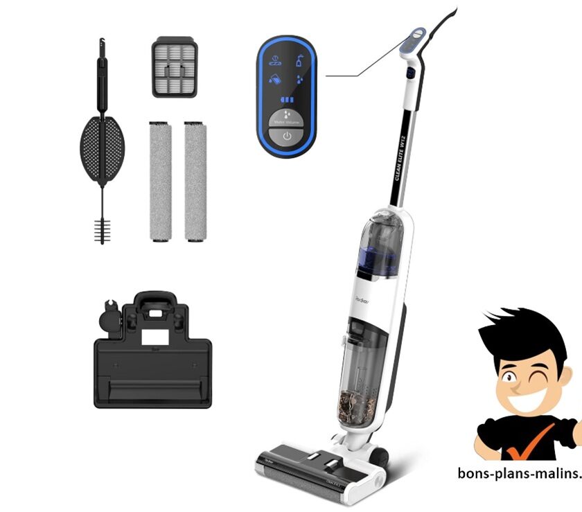 promotion nettoyeur de sols 3 en 1 sans fil redkey w12
