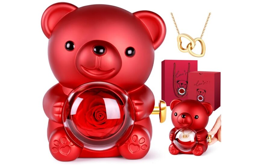 boîte cadeau ours & rose éternelle Émotion garantie