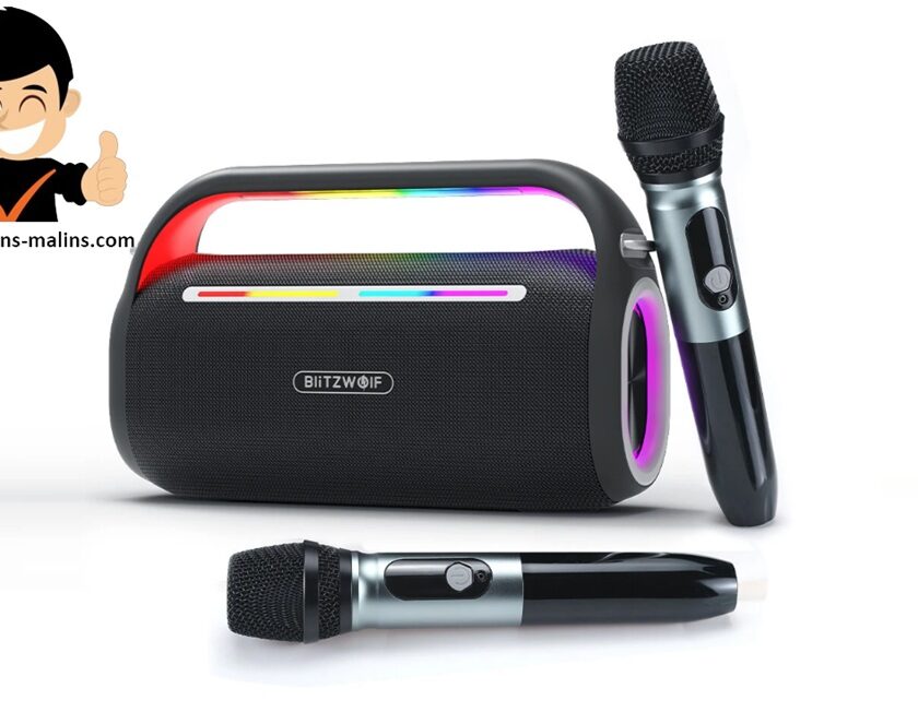 enceinte blitzwolf bw wa7 120w + 2 micros à prix mini