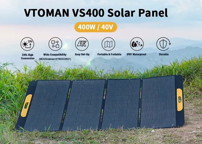 promo flash panneau solaire pliable 400w vtoman vs400
