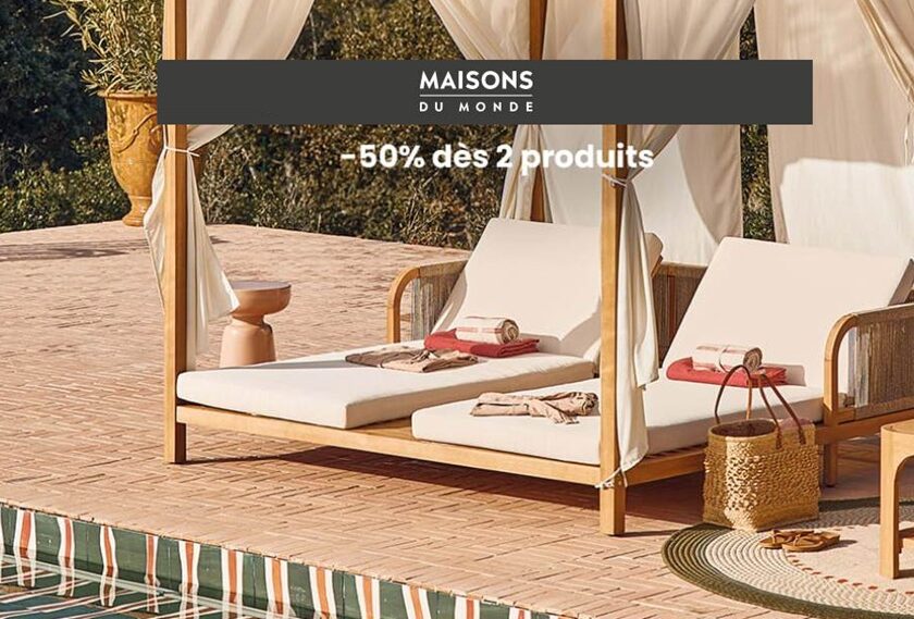 Braderie Maisons du Monde : Tout à -50% dès 2 produits achetés avec le code BRADERIE braderie maisons du monde tout à 50% dès 2 produits achetés