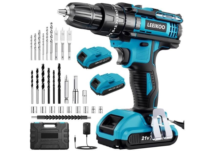 Offre coffret perceuse visseuse sans fil LEEIKOO avec 30 accessoires et 2 batteries pour 37,99 € (-50%) offre coffret perceuse visseuse sans fil leeikoo avec 30 accessoires et 2 batteries