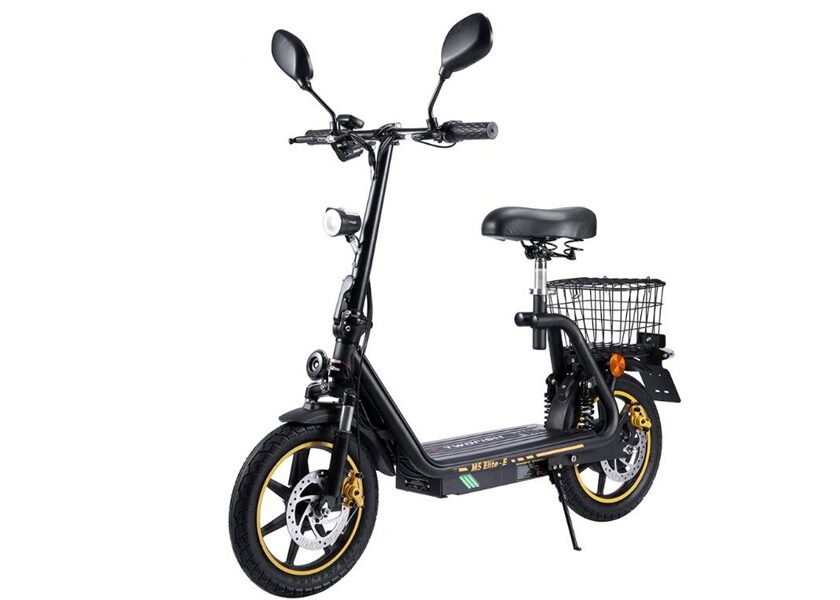 trottinette électrique avec siège et panier twofish m5 elite e en promo