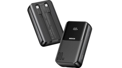 Promotion batterie externe Mokin : 20000mAh, 30 W de rapidité, câbles intégrés pour 16,99 €🔋