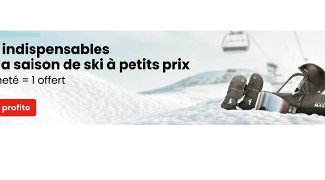 Promotion Joybuy : 1 acheté = 1 offert sur une sélection d’accessoires de ski (casque, masque, gants..)