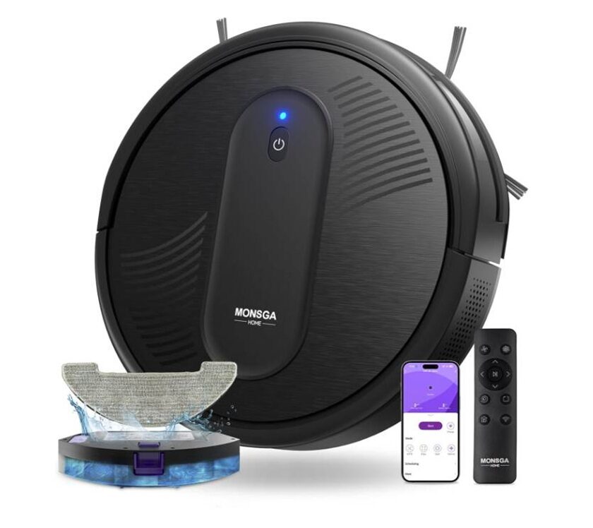 MONSGA MR1 à 89,99 € : l’aspirateur robot ultra-mince et puissant aspirateur robot monsga mr1