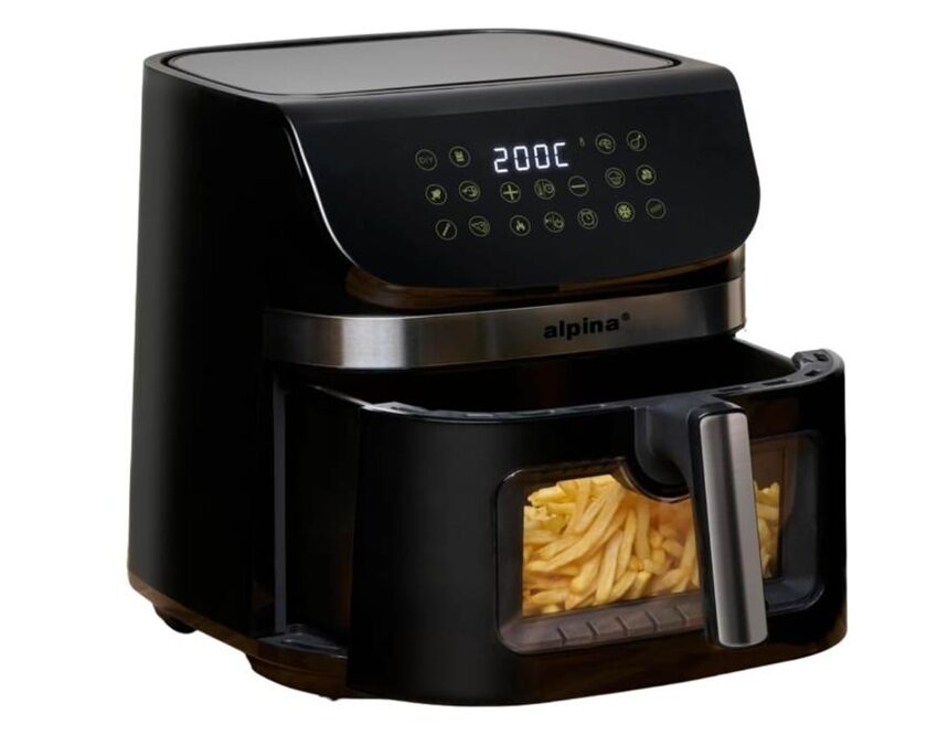 Friteuse à air Alpina 9L à 59,99 € : XXL 1800 W pour familles Friteuse à air Alpina 9L