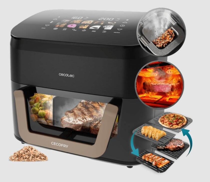 Grande friteuse à air 11L Cecofry & Grill Smokin’ 11000 Plus Cecotec à 70,90 € 🔥 friteuse à air cecotec cecofry & grill smokin' 11000 plus