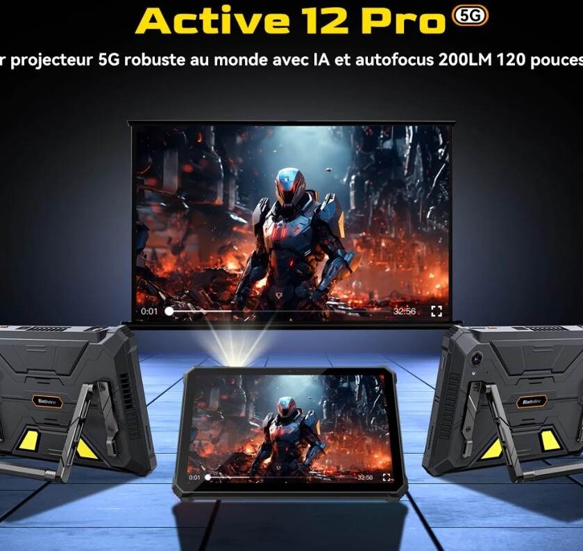 📱 Blackview Active 12 Pro à 405,65€ : tablette robuste avec projecteur Blackview Active 12 Pro tablette robuste avec projecteur
