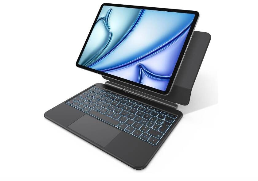 Étui clavier AZERTY OMOTON pour iPad Air à 59,99 € avec trackpad ⌨️ Étui clavier azerty omoton pour ipad air