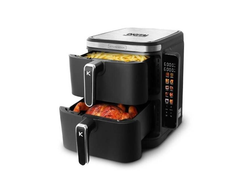 Air fryer 12L Kitchencook à 99,99 € : double panier et cuisson rapide sans huile friteuse sans huile airflow 12 kitchencook