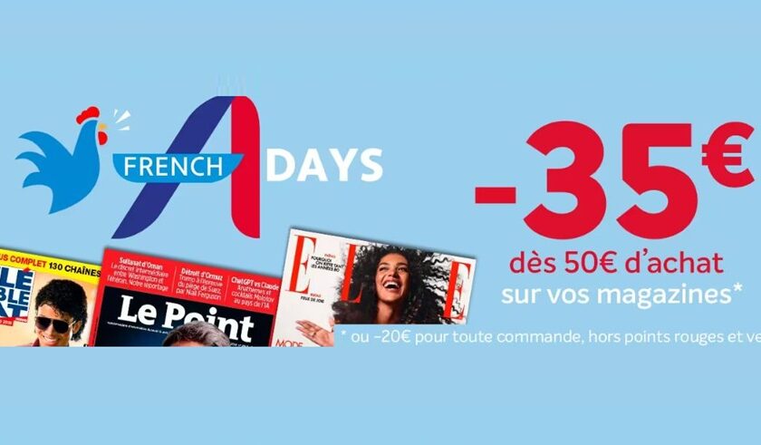🔝 Bon plan French Days abonnements magazines : -25€ ou -35€ sur des centaines d’abonnements magazines bon plan french days abonnements magazines